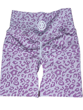 Load image into Gallery viewer, Purple Leopard Biker shorts
